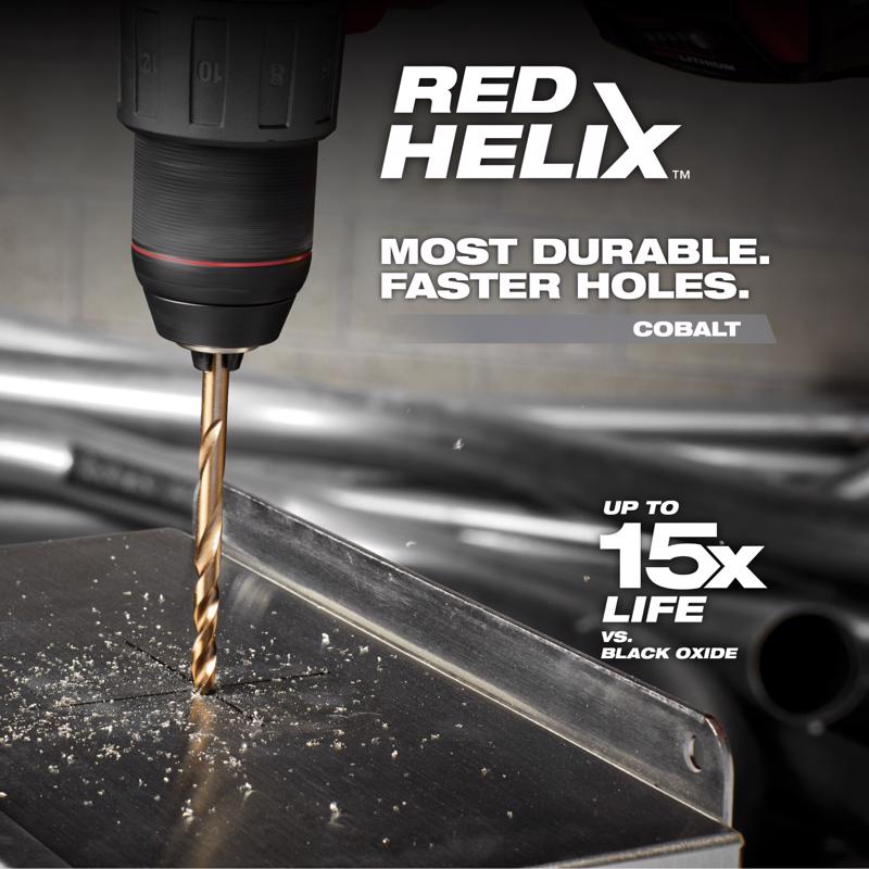 Milwaukee Red Helix 17/64 in. X 4.13 in. L Cobalt Drill Bit 3-Flat Shank 1 pk