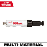 Milwaukee Hole Dozer 3/4 in. Bi-Metal Hole Saw with Arbor and Pilot Bit 1 pk