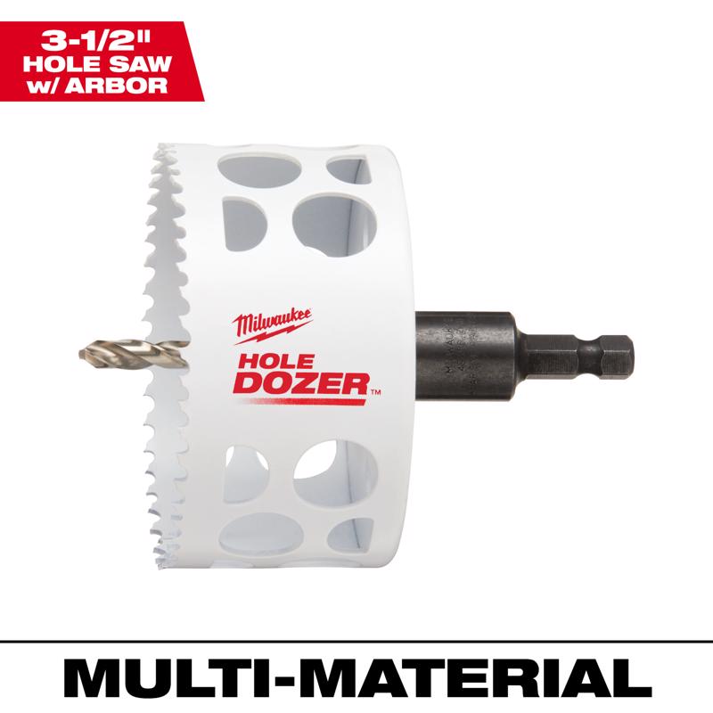 Milwaukee Hole Dozer 3-1/2 in. Bi-Metal Hole Saw with Arbor and Pilot Bit 1 pk