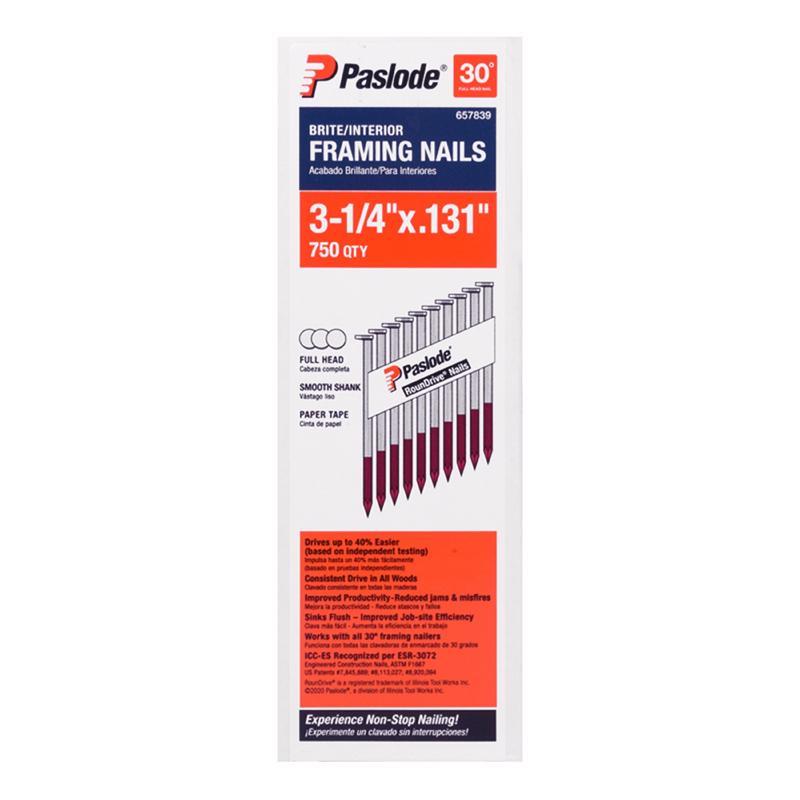 Paslode 3-1/4 in. Framing Bright Steel Nail Full Round Head