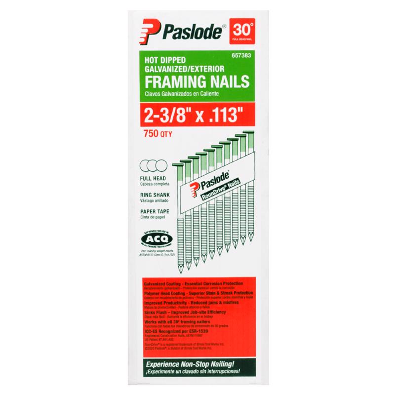 Paslode 2-3/8 in. Framing Hot-Dipped Galvanized Steel Nail Full Round Head