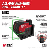 Milwaukee M12 2 beam Self Leveling Cross-Line Laser Kit 165 ft. 1 pc