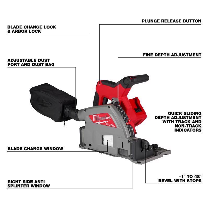 Milwaukee M18 FUEL 6-1/2 in. Cordless Brushless Plunge Track Saw Tool Only