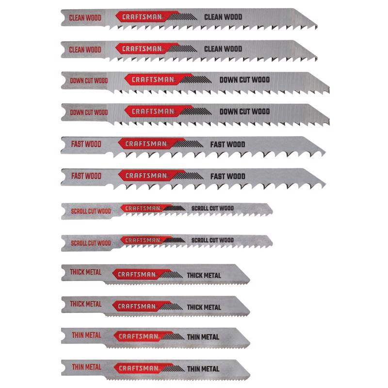 Craftsman High Carbon Steel U-Shank Jig Saw Blade Set 12 pc