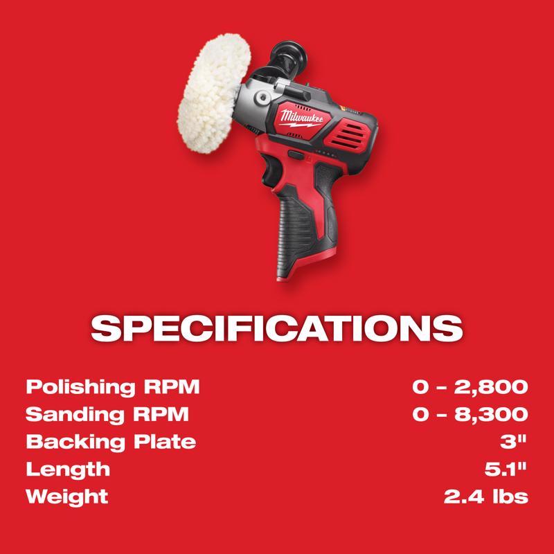 Milwaukee M12 Cordless 3 in. Buffer/Polisher