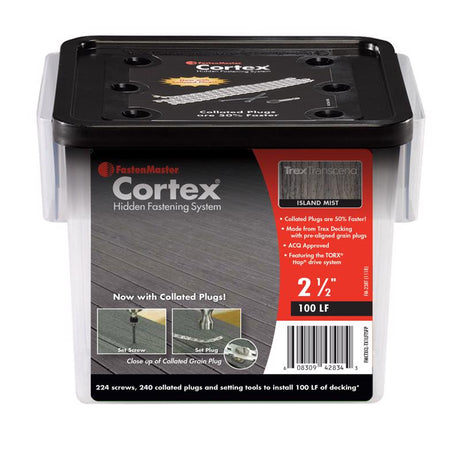 FastenMaster Cortex No. 10 X 2-1/2 in. L Island Mist Torx Ttap Button Head Hidden Deck Fastener 224