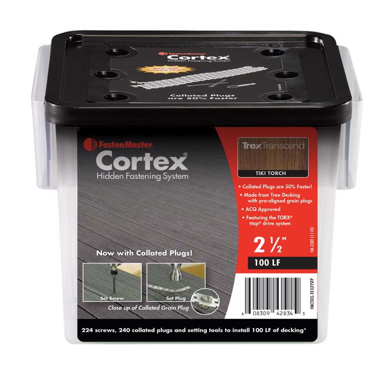 FastenMaster Cortex No. 10 X 2-1/2 in. L Tiki Torch Torx Ttap Button Head Hidden Deck Fastener 224 p