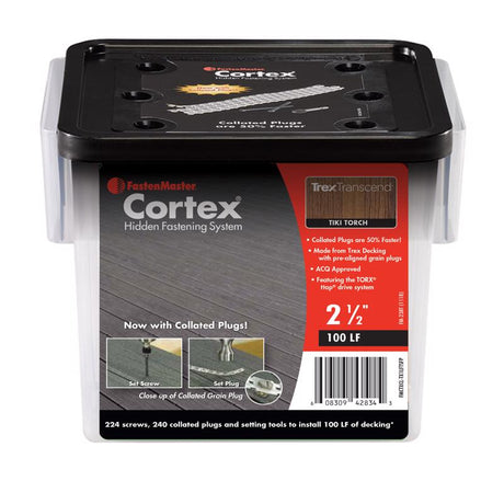 FastenMaster Cortex No. 10 X 2-1/2 in. L Tiki Torch Torx Ttap Button Head Hidden Deck Fastener 224 p