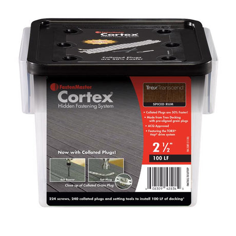 FastenMaster Cortex No. 10 X 2-1/2 in. L Spiced Rum Torx Ttap Button Head Hidden Deck Fastener 224 p