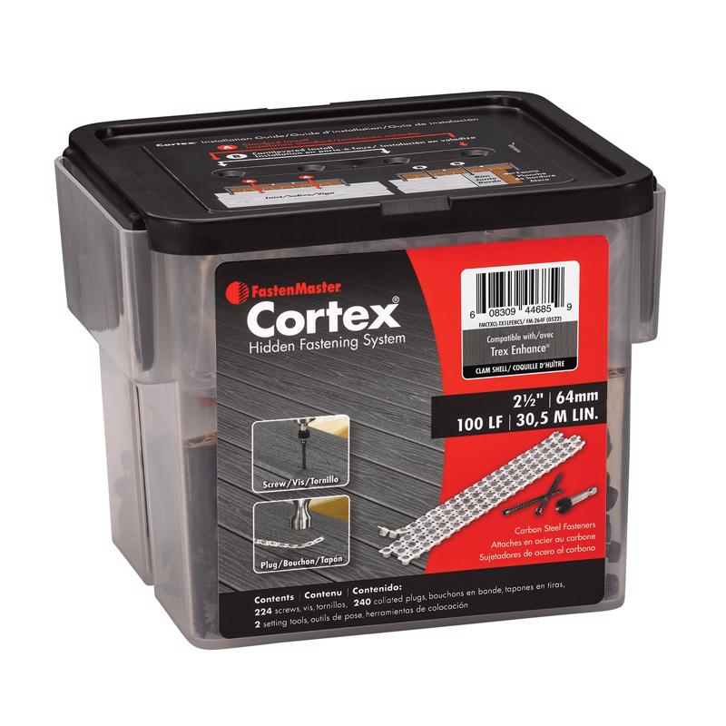 FastenMaster Cortex No. 10 X 2-1/2 in. L Clam Shell Torx Ttap Button Head Hidden Deck Fastener 224 p