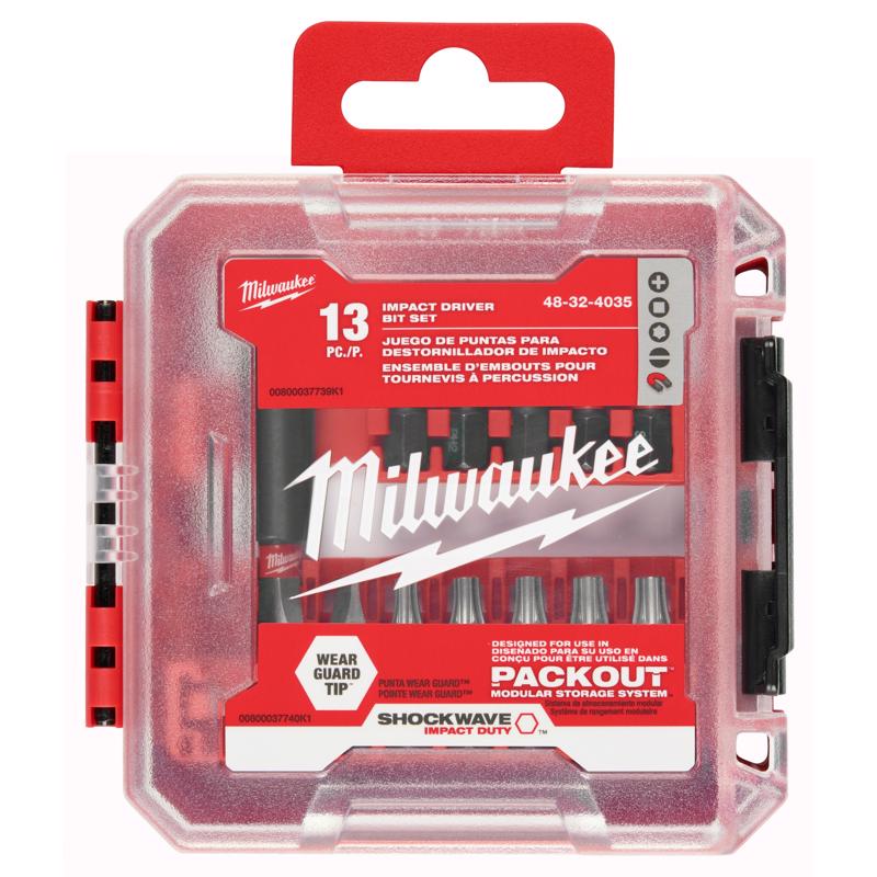 Milwaukee Shockwave Impact Duty Drill and Driver Bit Set Alloy Steel 13 pc