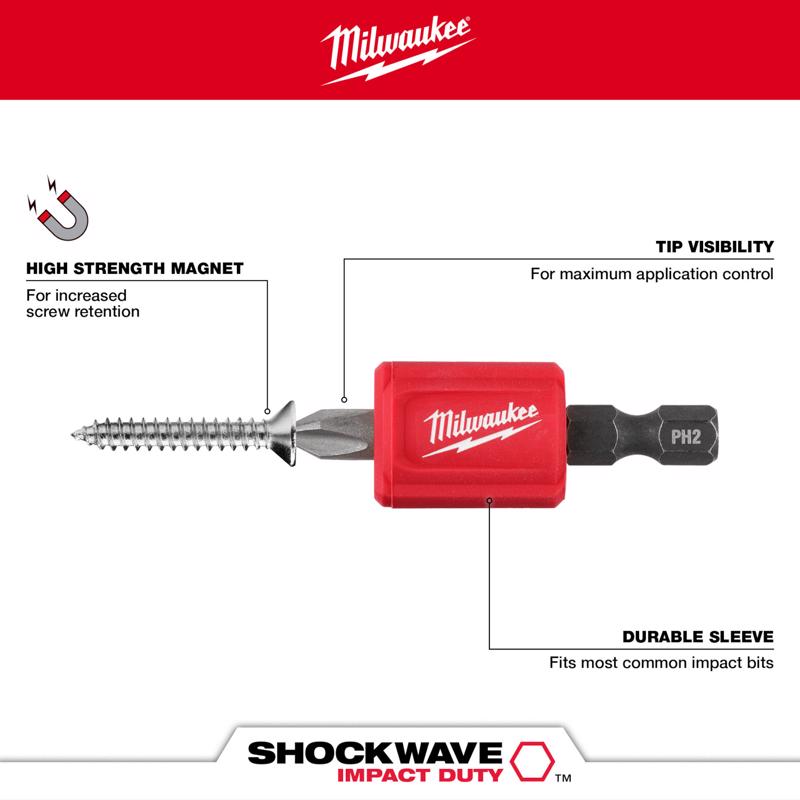 Milwaukee Shockwave Phillips 2 in. L Magnetic Attachment Set Alloy Steel 2 pc