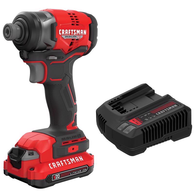 Craftsman V20 1/4 in. Cordless Brushless Impact Driver Kit (Battery & Charger)