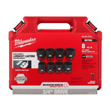 Milwaukee Shockwave 3/4 in. drive Metric 6 Point Standard Impact Socket Set 8 pc