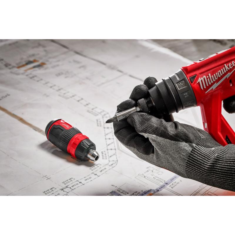 Milwaukee Hex Shank 8-in-1 Ratcheting Compact Multi-Bit Screwdriver 5.43 in. 1 pc