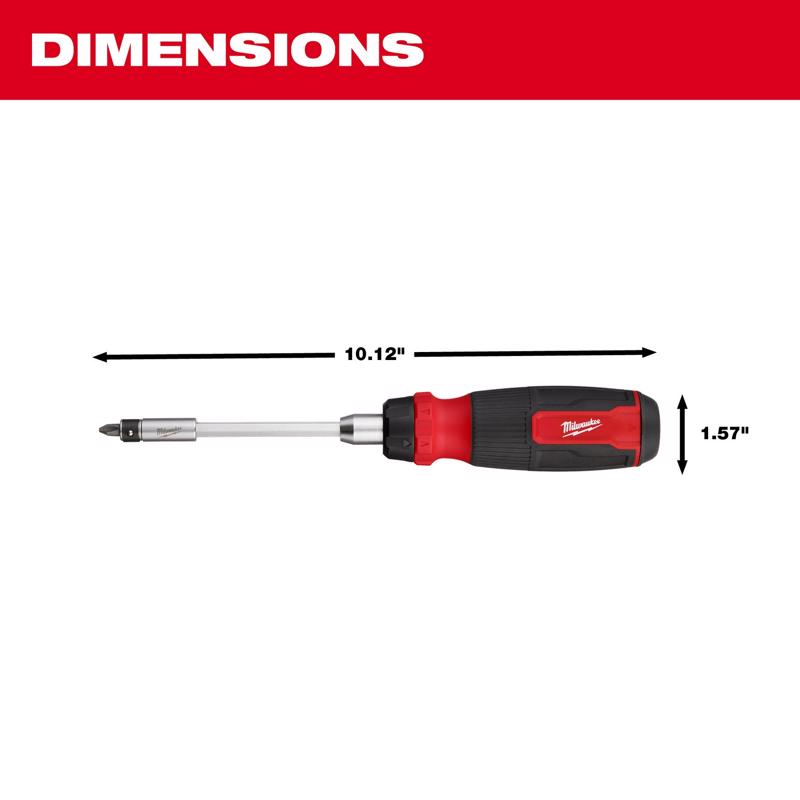 Milwaukee Hex Shank Ratcheting Multi-Bit Screwdriver 10.12 in. 1 pc