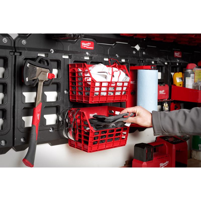 Milwaukee PACKOUT SHOP STORAGE Garage Organizer Tool Storage Bin Red