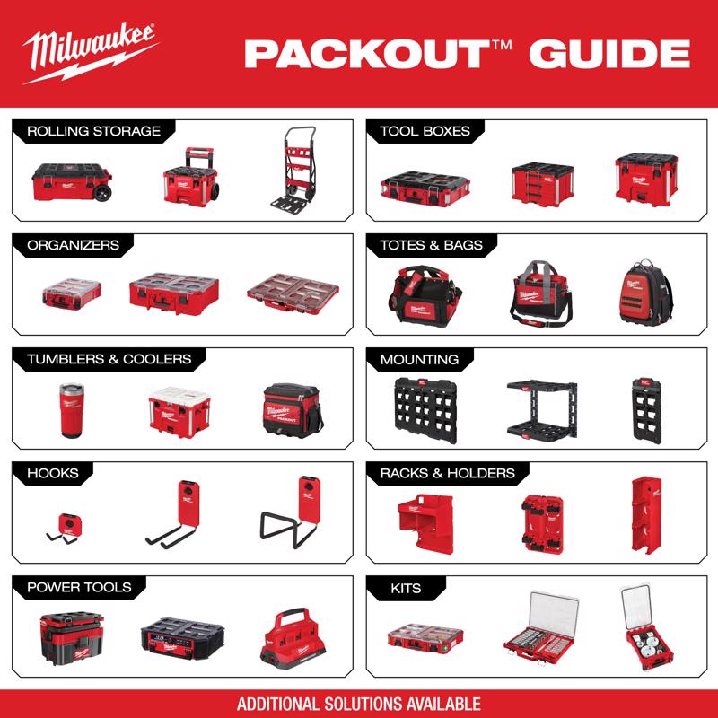 Milwaukee PACKOUT SHOP STORAGE Garage Organizer Tool Storage Bin Red