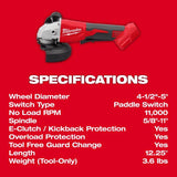 Milwaukee M18 Cordless 4-1/2 to 5 in. Cut-Off/Angle Grinder Tool Only