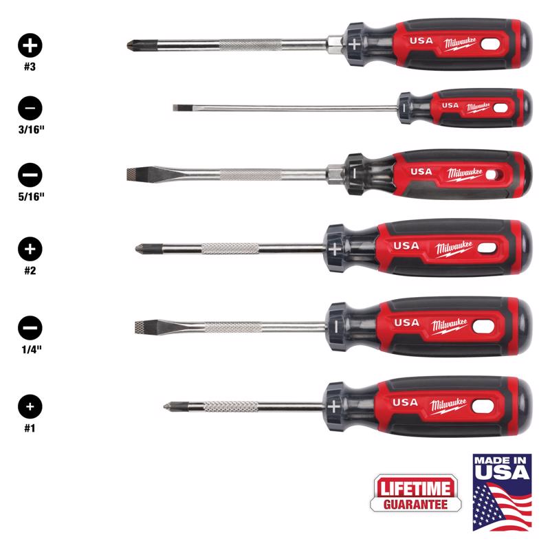 Milwaukee Made In USA Multi-Bit Screwdriver Kit 6 pc