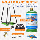 Flame King 16.4 oz Steel Refill Propane Cylinder Kit
