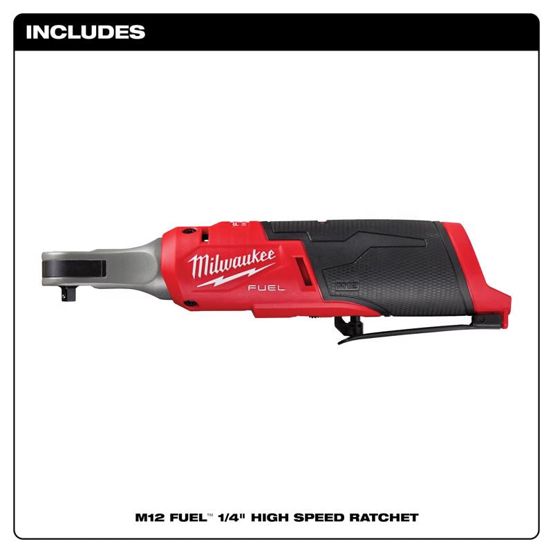 Milwaukee M12 FUEL 1/4 in. Cordless Brushless High Speed Ratchet Tool Only