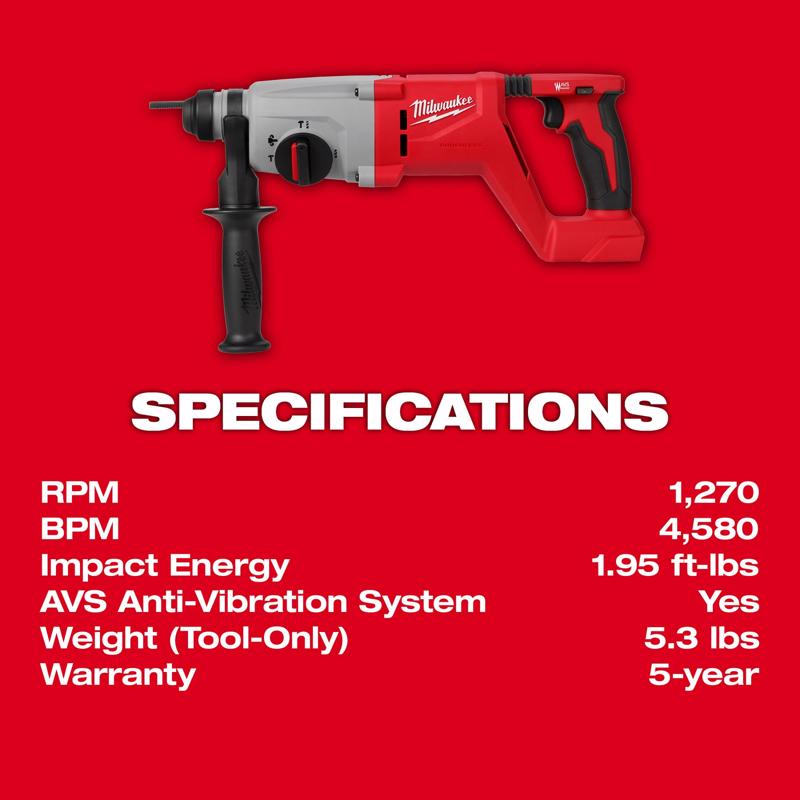 Milwaukee M18 Cordless SDS-Plus Rotary Hammer Drill Tool Only