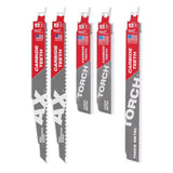 Milwaukee Sawzall 6 and 9 in. Carbide Reciprocating Saw Blade Set Assorted TPI 5 pc