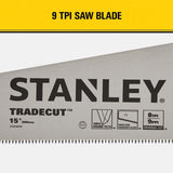 Stanley Tradecut 15 in. Panel Saw 8 TPI 1 pc