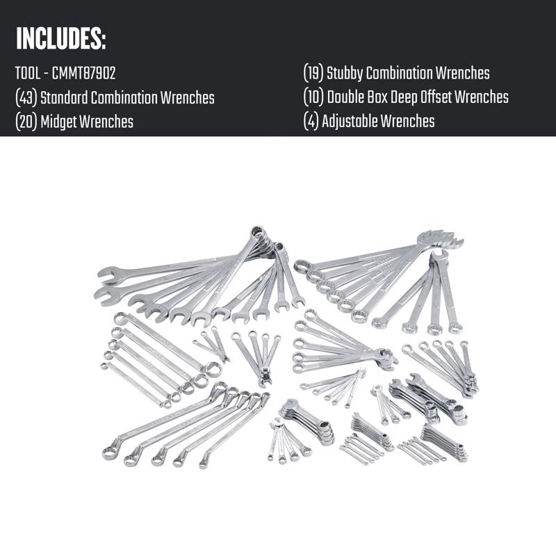 Craftsman 12 Point Metric and SAE Wrench Set 96 pc