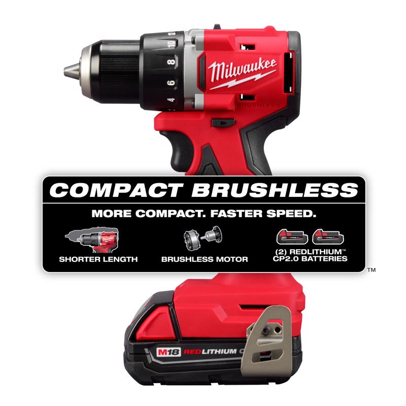 Milwaukee M18 Compact Cordless Brushless 1 Tool Drill and Driver Kit