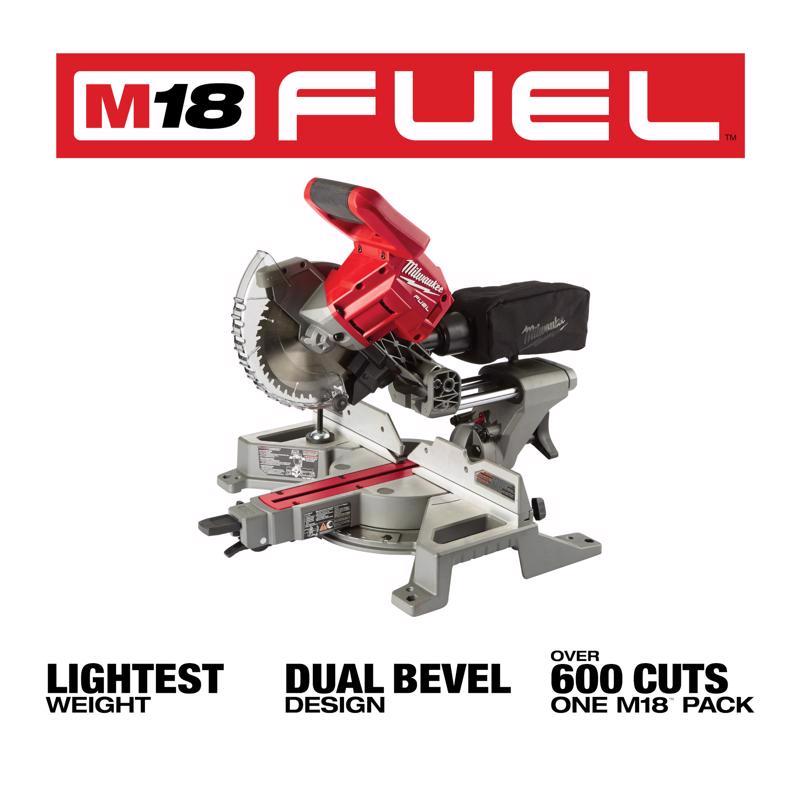 Milwaukee M18 FUEL 7-1/4 in. Cordless Brushless Dual-Bevel Sliding Compound Miter Saw Tool Only