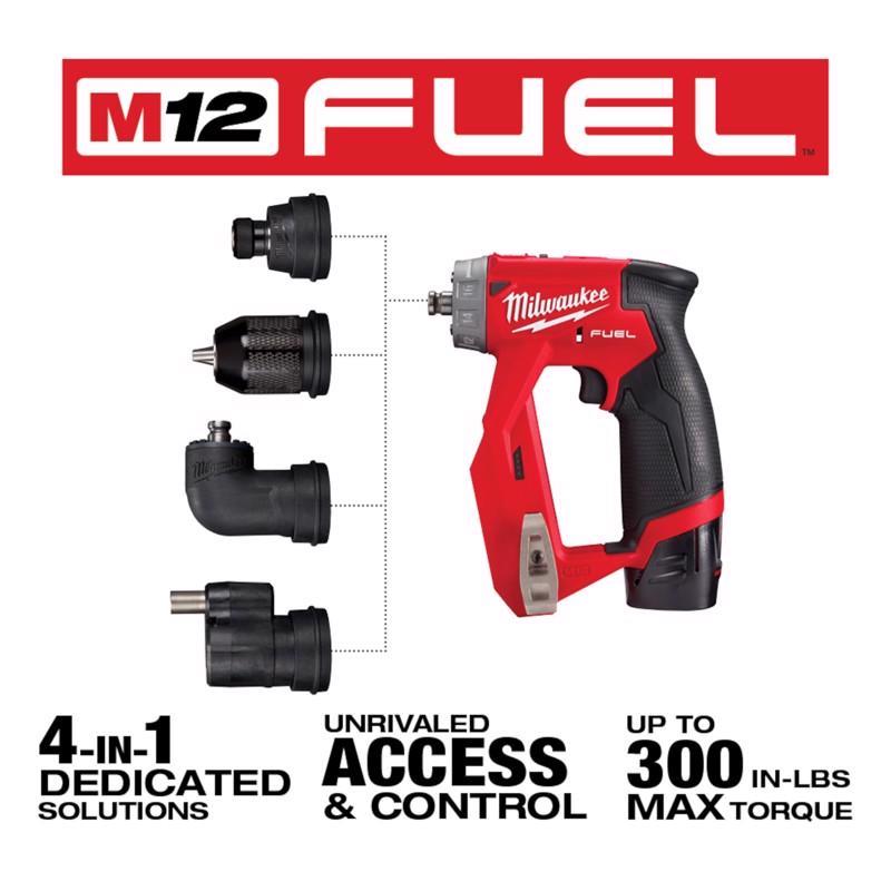 Milwaukee M12 FUEL 3/8 in. Brushless Cordless 4-in-1 Installation Driver Kit (Battery & Charger)