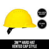 3M Pinlock Hard Hat Yellow Vented
