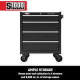 Craftsman S1000 27 in. 4 drawer Steel Rolling Tool Cabinet 32.5 in. H X 18 in. D