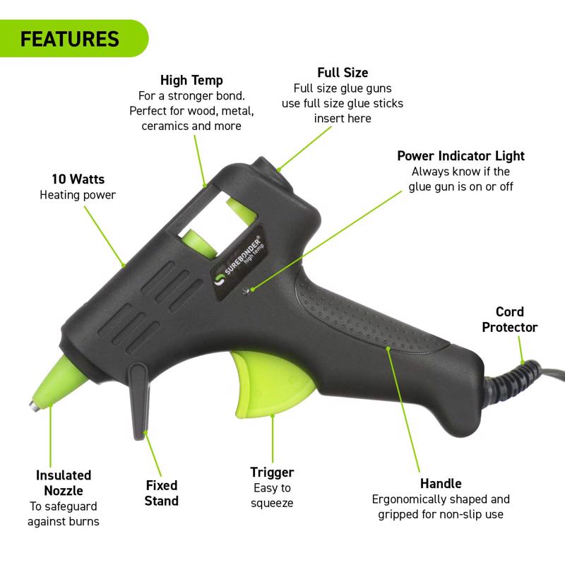 Surebonder Essentials 10 W High Temperature Mini Glue Gun 120 V