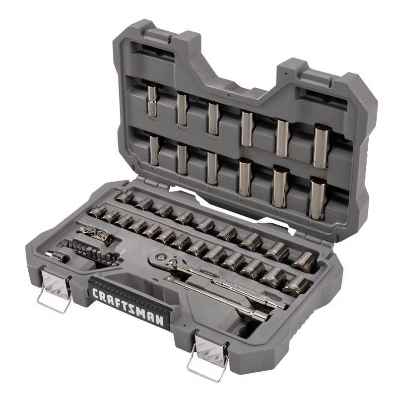 Craftsman OVERDRIVE 3/8 in. drive Metric/SAE 6 Point Mechanic's Tool Set 49 pc