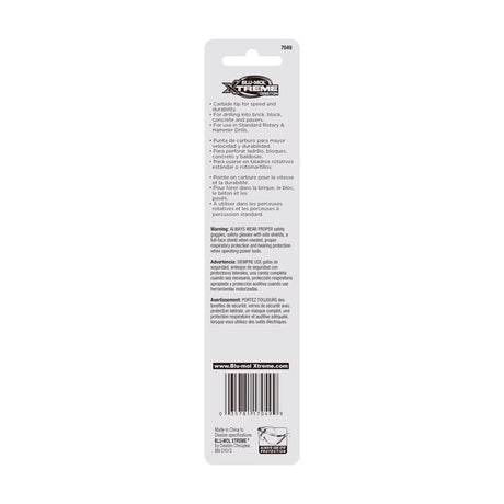 Disston Blu-Mol Xtreme 1/2 in. X 6 in. L Carbide Tipped Masonry Drill Bit Straight Shank 1 pk
