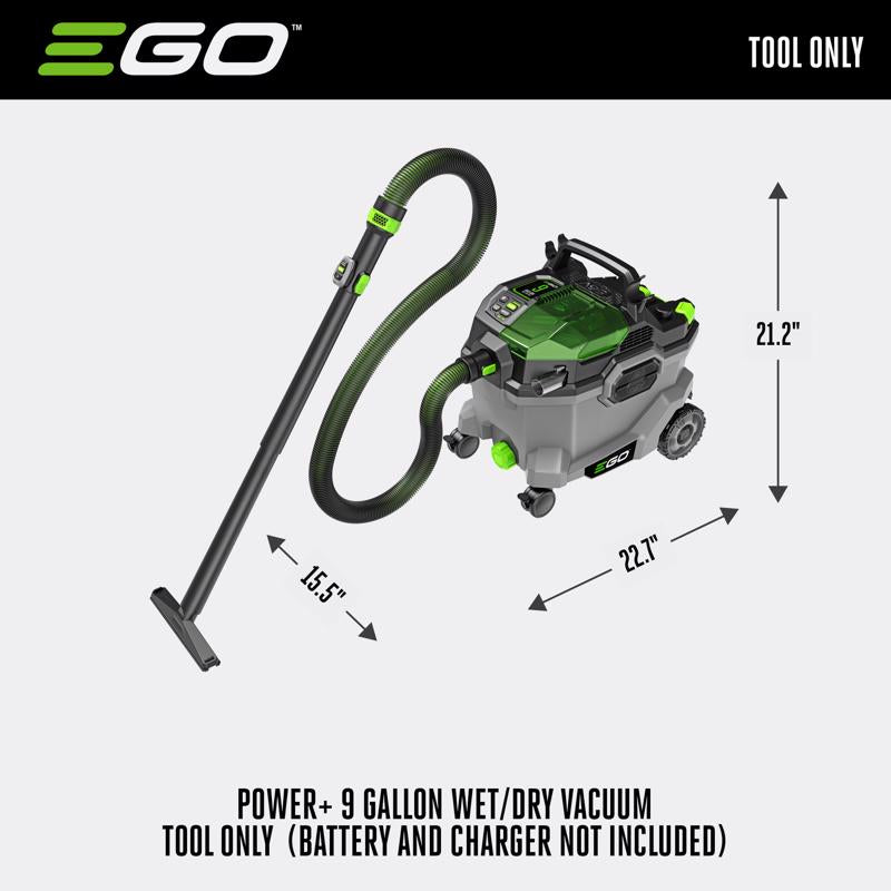 EGO Power+ WDV0900 9 gal Cordless Wet/Dry Vacuum Tool Only 56 V