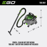 EGO Power+ WDV0900 9 gal Cordless Wet/Dry Vacuum Tool Only 56 V