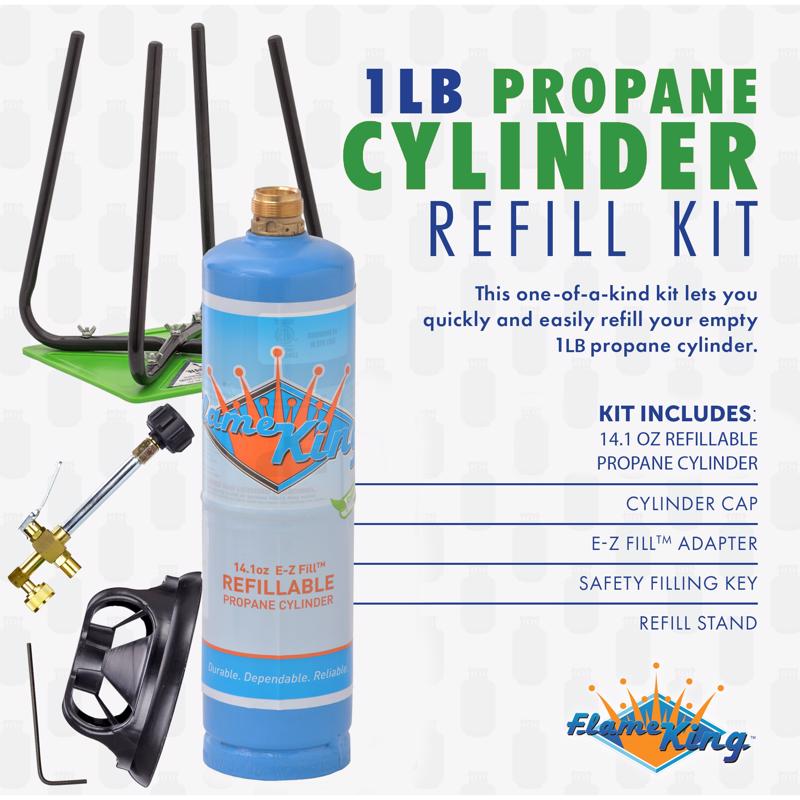 Flame King 14 in. L X 5 in. W 14.1 oz Propane Cylinder Steel 1 pc