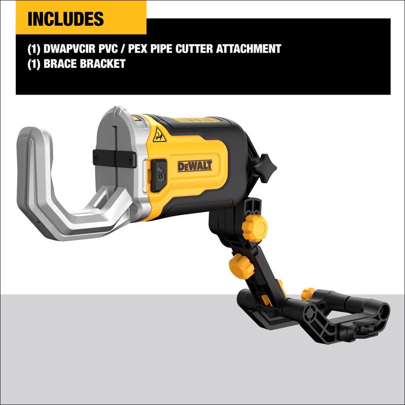 DeWalt Impact Connect 2 in. PVC/PEX Pipe Cutter Attachment Black/Yellow 1 pc