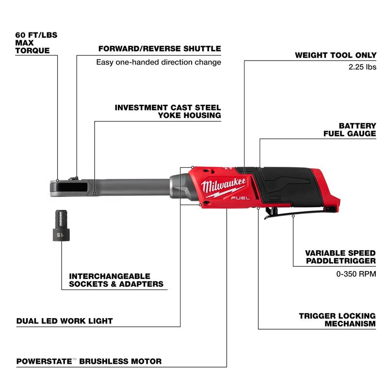 Milwaukee M12 FUEL 1/4 in. Cordless Brushless High Speed Ratchet Tool Only