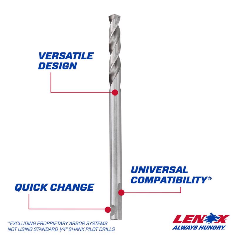 Lenox 1/4 in. High Speed Steel Hole Saw Pilot Bit 1 pc