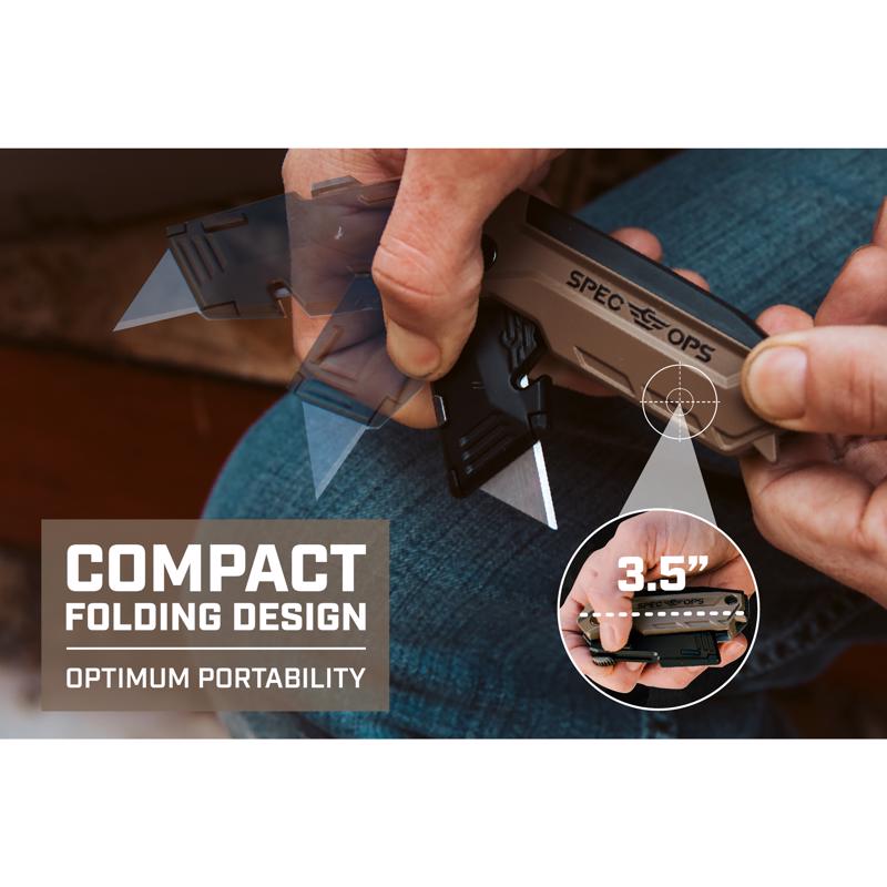 Spec Ops Folding Utility Knife Brown 2 pc