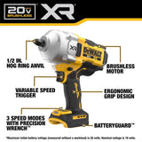 DeWalt 20V MAX XR 1/2 in. Cordless Brushless High Torque Impact Wrench Tool Only