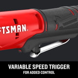 Craftsman V20 Versatrack 1/4 in. Brushed Cordless Ratchet Tool Only