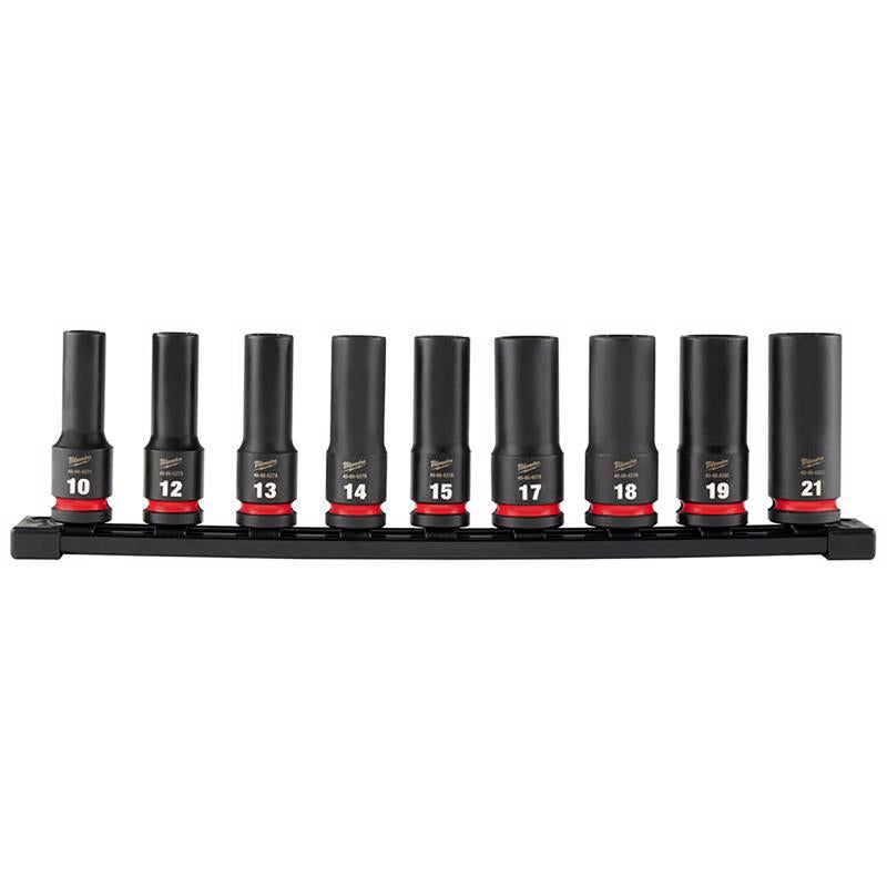 Milwaukee Shockwave 1/2 in. drive Impact Rated Deep Socket Set 9 pc