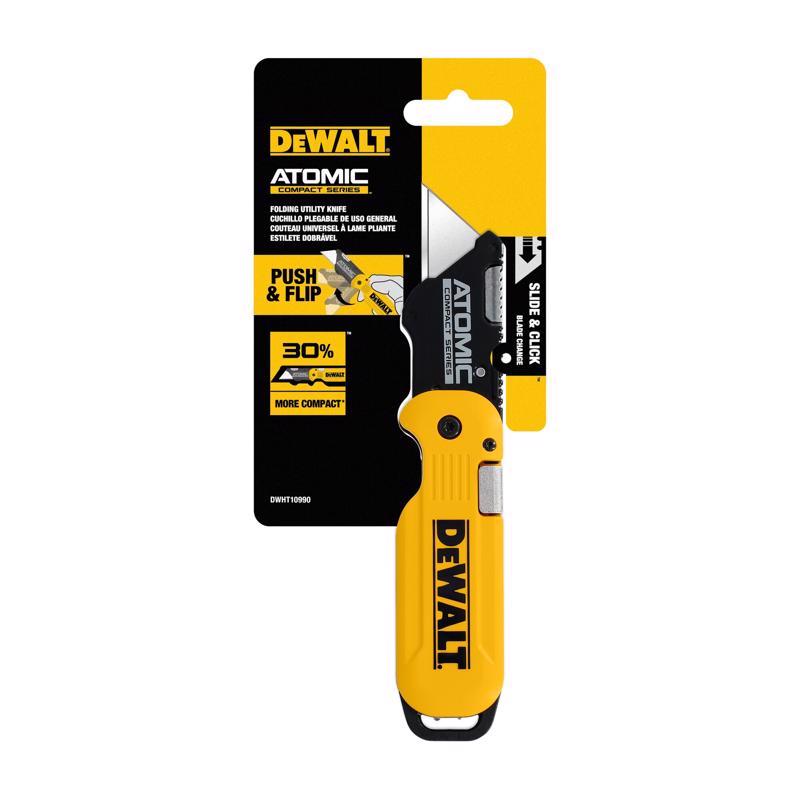 DeWalt Press and Flip Atomic Compact Utility Knife Yellow 1 pc