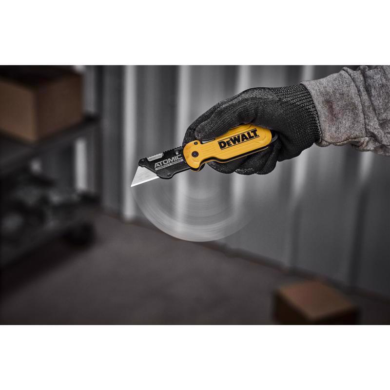 DeWalt Press and Flip Atomic Compact Utility Knife Yellow 1 pc